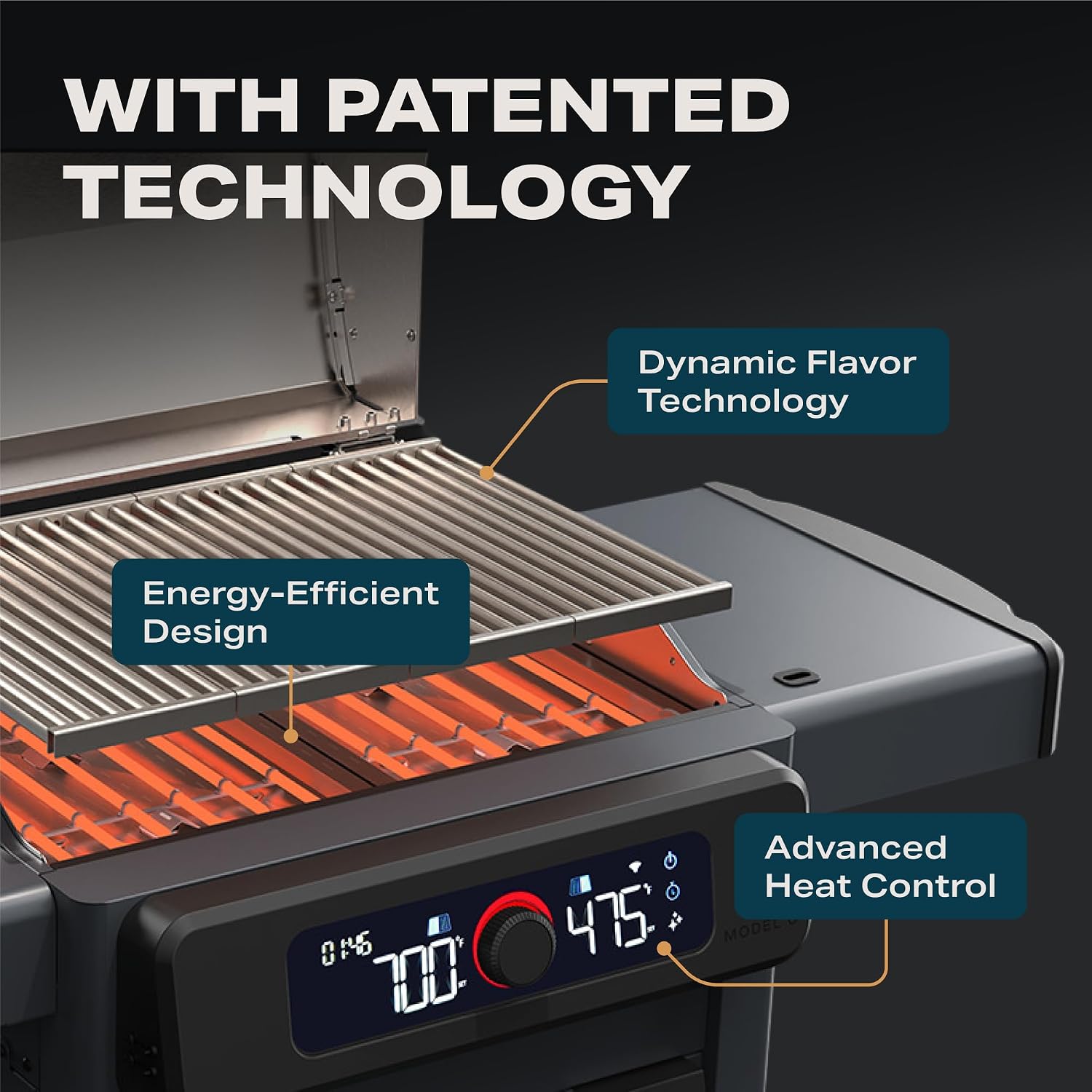 Current® Model G Dual Zone Grill, Smart Electric Outdoor Grill with 200-700°F Range for Searing & Roasting, Digital Precision, Independent Heat Zones, Apartment-Friendly & Weather-Resistant, Moon Dust