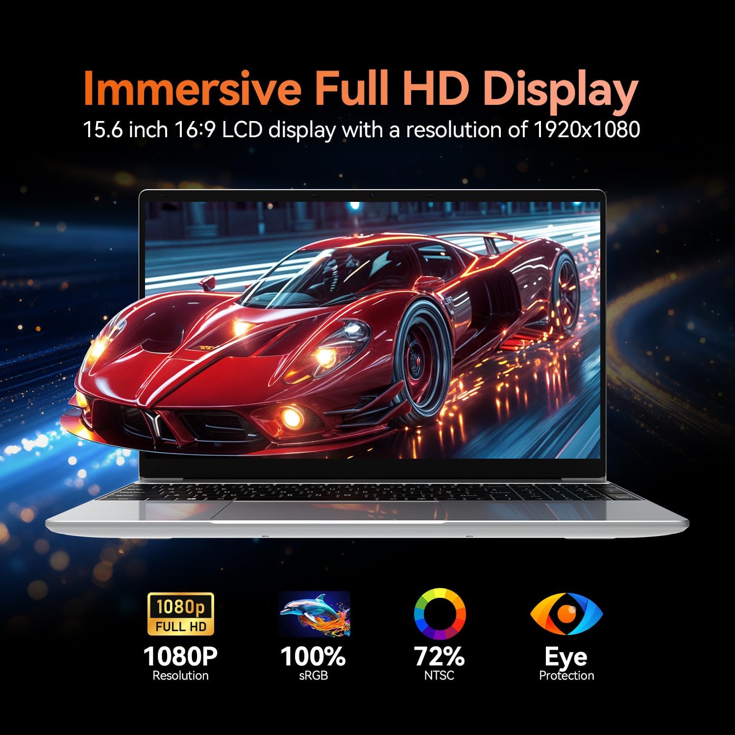 2026 Latest Laptop,16GB RAM 1TB SSD,15.6 inch 2K FHD IPS Screen,12th Quad Core N100(3.4GHz) CPU, 2.4G/5G WiFi/BT5.0, HD Webcam,Full-Featured Type-C,Large Capacity Battery,USB 3.2,Light&Thin Laptop