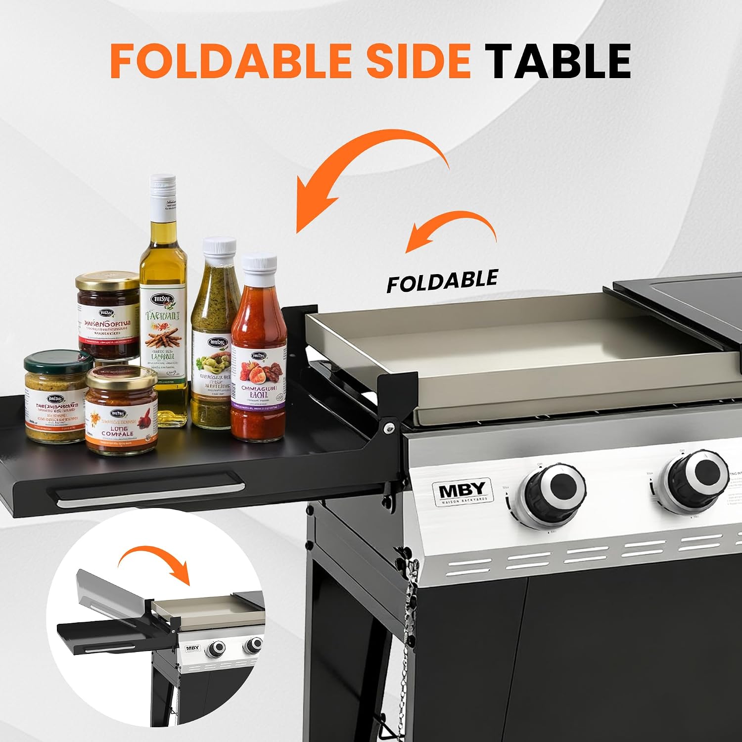 32 Inch Outdoor Flat Top Gas Propane Griddle with 4 Burners 40,000BTU,Powder Coated Steel Portable Gas Grill with Side Shelves for BBQ,Camping,Backyard