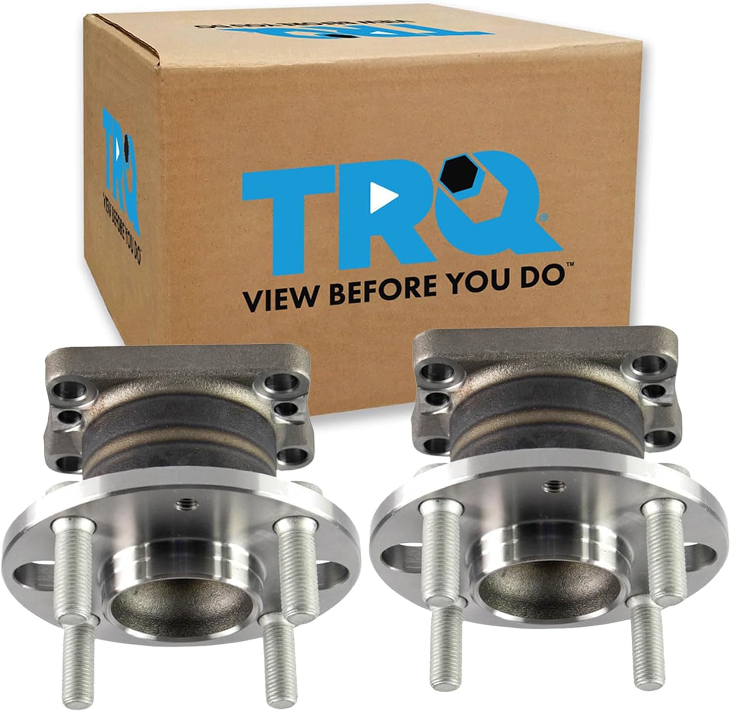 TRQ Rear Left and Right Wheel Bearing and Hub Assembly Set 2 Piece Compatible with 2011-2014 Mazda 2
