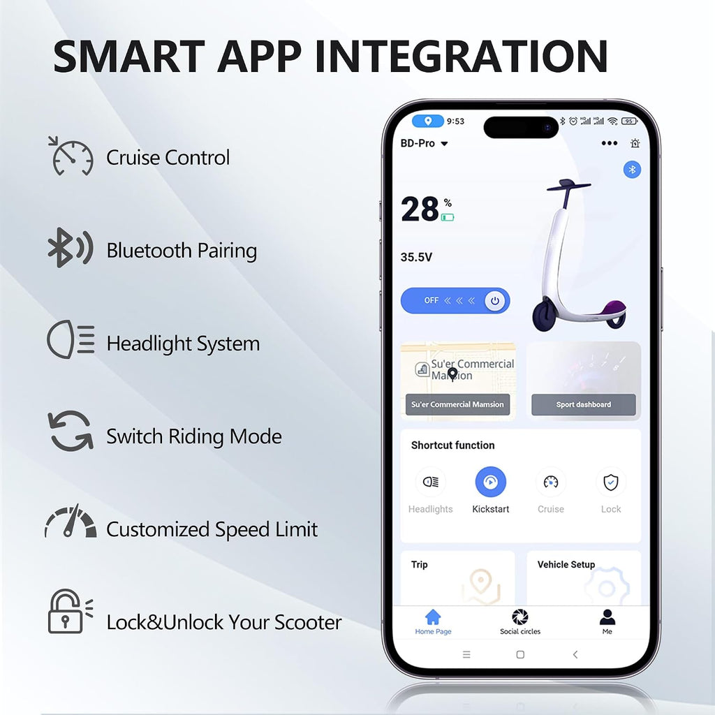 MAXSHOT Electric Scooter for Adults, 8.5/10/14' Tires, 19/22Mph, 350W/500W Motor, 21-28 Miles Range, Folding E-Scooter with Dual Suspension,APP Contro