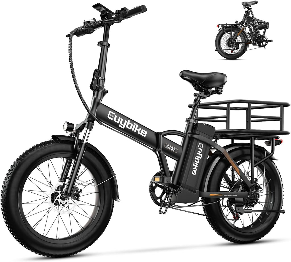 Foldable Electric Bike for Adults, 48V 20Ah Removable Lithium Battery up to 80Miles, 20' Fat Tire 1000W Peak Motor Dirt Ebike Adult Electric Bicycle for Commute Beach Mountain E Bike