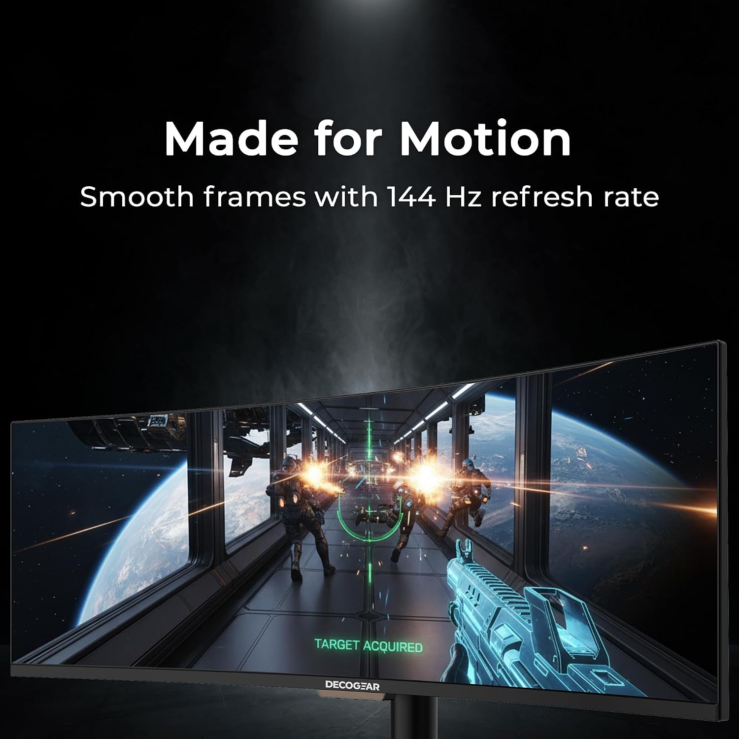 Deco Gear 49' Ultrawide Curved Monitor, 144Hz 32:9 Dual FHD 3840×1080, R1500, 3000:1 VA Super Wide Screen, Adaptive Sync, HDR400, USB-C 65W, 3ms, HDMI/DP, PBP/PIP KVM Work Gaming Display, Laptop & PC