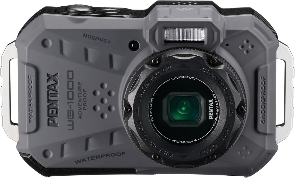 PENTAX WG-1000 Gray Waterproof Digital Compact Camera, Designed for Casual Outdoor and Underwater Photography, Waterproof to a Depth of 15 Meters, for up to one Hour of Continuous Operation