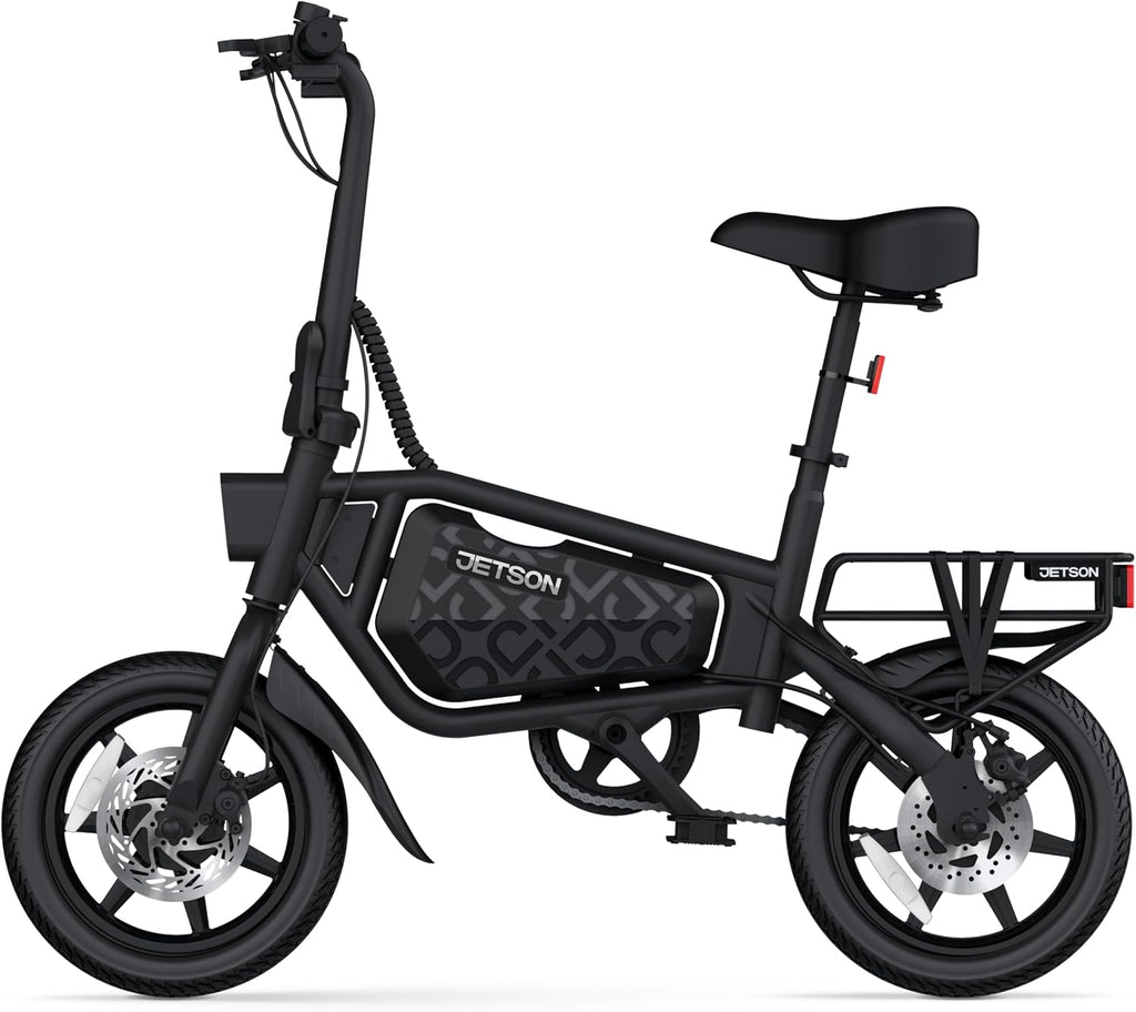 Jetson Bolt Electric Bike, Foot Pegs, Easy-Folding, Built-in Carrying Handle, Twist Throttle, Cruise Control, Up to 15.5 MPH, Range Up to 15 Miles, Ages 13+