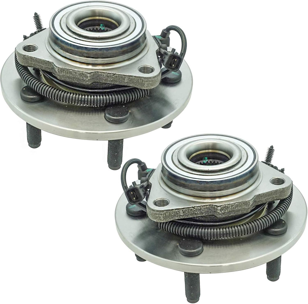 TRQ Front Left and Right Wheel Bearing and Hub Assembly 2 Piece Set Compatible with 2012-2018 Dodge Ram 1500 2019-2022 Ram 1500 Classic