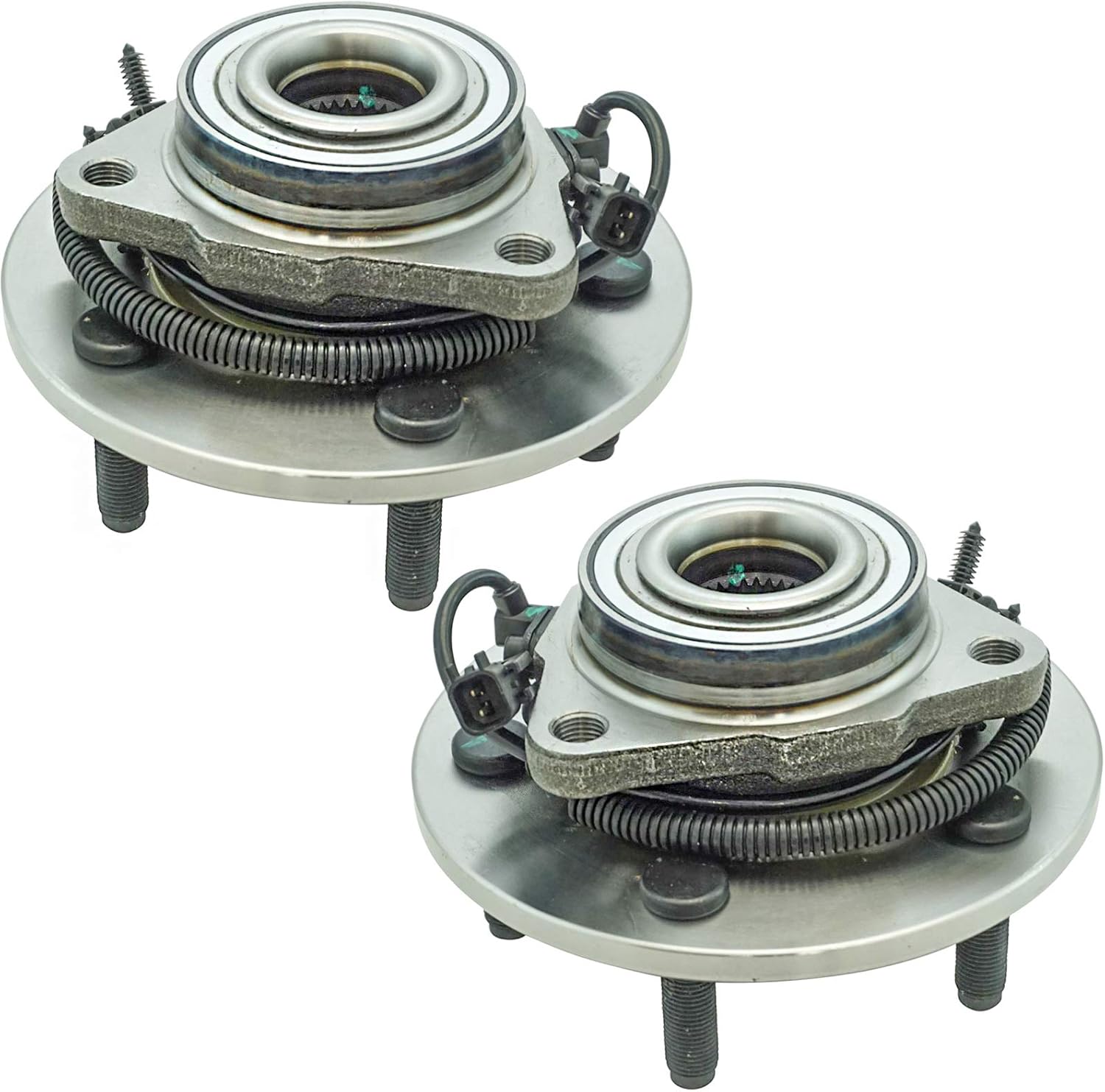 TRQ Front Left and Right Wheel Bearing and Hub Assembly 2 Piece Set Compatible with 2012-2018 Dodge Ram 1500 2019-2022 Ram 1500 Classic