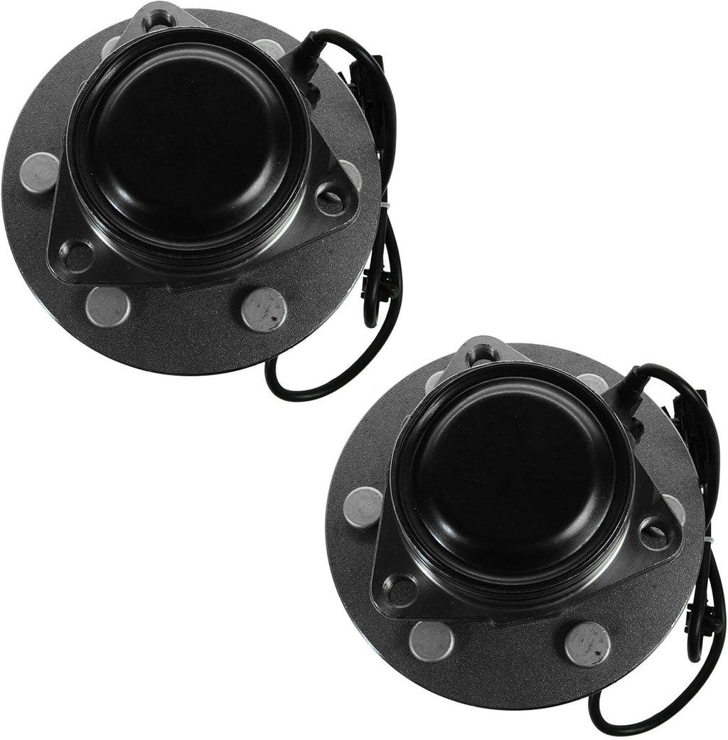 TRQ 2 Piece Front Wheel Bearing & Hub Assembly Set Compatible with 2002-2006 Cadillac Escalade Chevrolet Avalanche 1500 2003-2013 Express 1500 2003-2005 Express 2500 1999-2004 Silverado 1500 2000-200