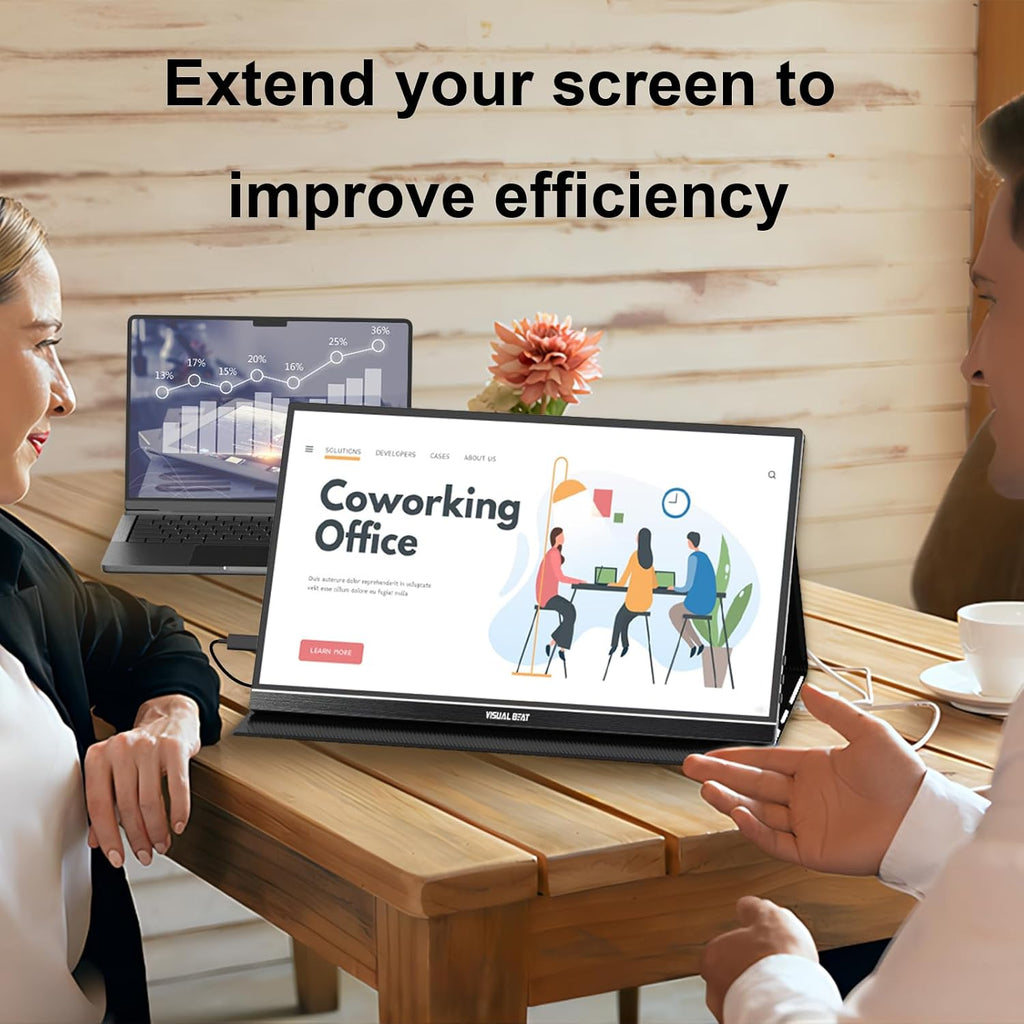 Portable Monitor Touch Screen 15.6'' 1080P USB-C HDMI Computer Display HDR IPS Eye Care Screen 100% sRGB with Smart Cover, Dual Speakers for Laptop PC Mac Phone PS4/5 Xbox Switch