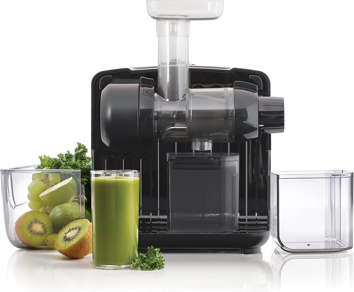 Omega Juicer Cold Press 365 Slow Masticating Vegetable and Fruit Juice Extractor and Nutrition System Makes Nut Milks Baby Food and Sorbets, 80-RPM Slow Juicer with On-Board Storage, 200-Watts, Black