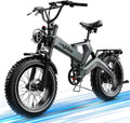 2000W/3000W Peak Motor Electric Bike for Adults, 48V/52V 25AH/30AH Battery Full Suspension Foldable Ebike, 20'x4.0' Fat Tires 35MPH Dirt Bike, 100/120 Miles Hydraulic Brake Magnesium Alloy Motorcycle