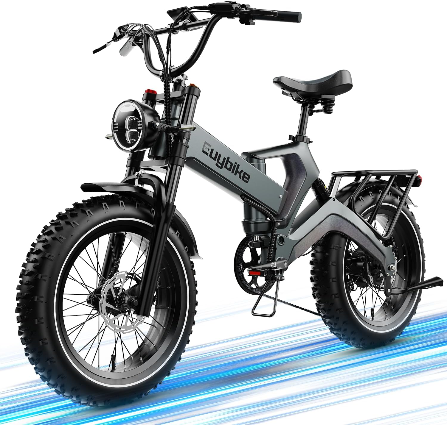 2000W/3000W Peak Motor Electric Bike for Adults, 48V/52V 25AH/30AH Battery Full Suspension Foldable Ebike, 20'x4.0' Fat Tires 35MPH Dirt Bike, 100/120 Miles Hydraulic Brake Magnesium Alloy Motorcycle