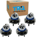 TRQ 2 Piece Front Rear Wheel Bearing & Hub Assembly Set Compatible with 2005-2011 Cadillac STS