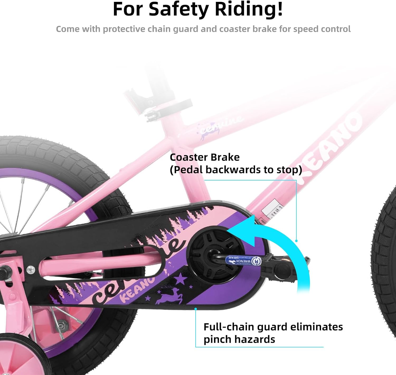 KEANO Cervine 14 16 20 Inch Kids Bike for Boys Girls Ages 3-10 Years, 14 16 Inch Toddler BMX Bikes with Training Wheels and Basket, 20 in Children Bicycles with Kickstand