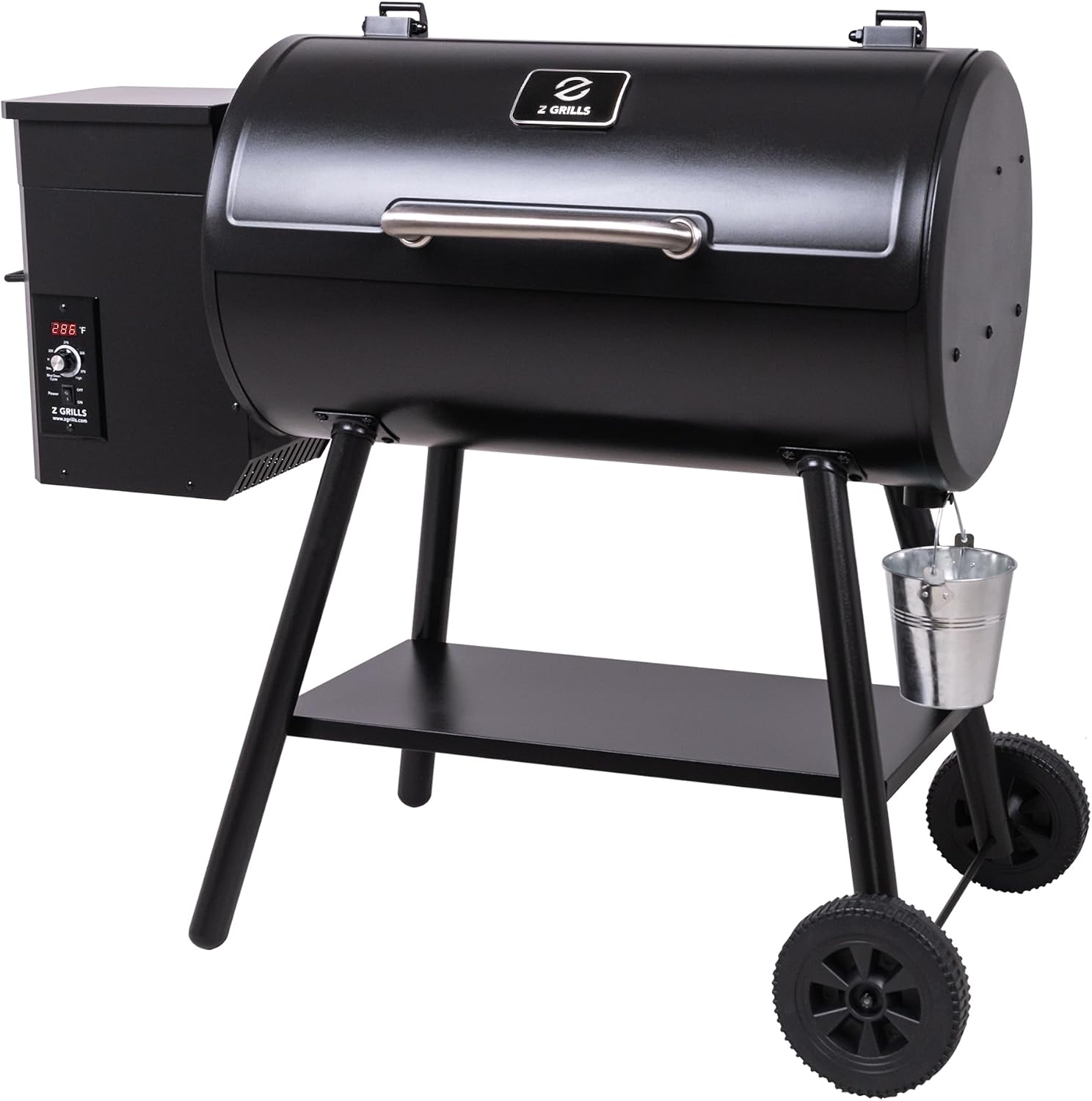 Z GRILLS ZPG-550B Wood Pellet Smoker Grill, Auto Temperature Control, 553 sq in Cooking Area, 8 in 1 Grill for Outdoor BBQ, Black