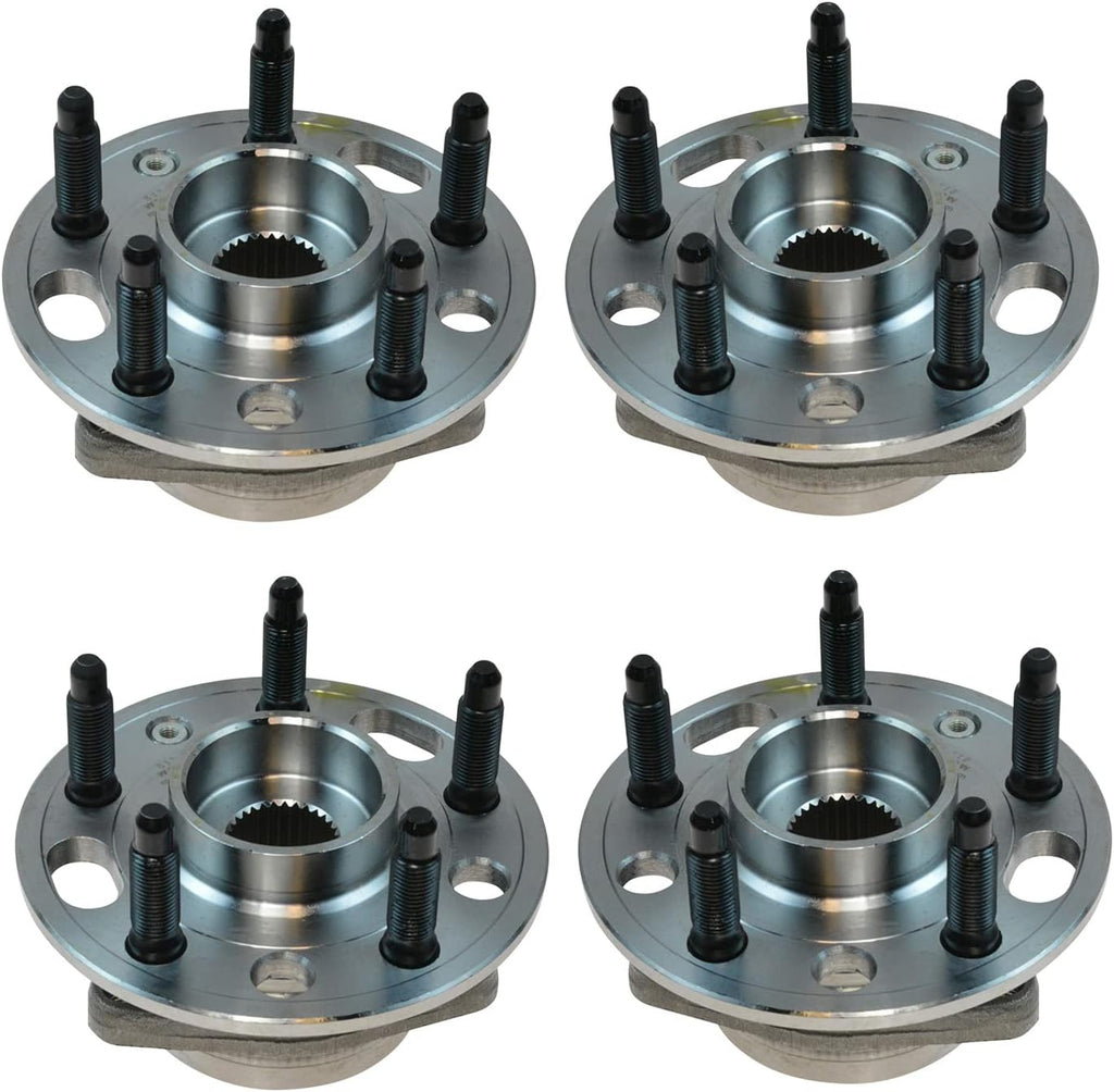TRQ 2 Piece Front Rear Wheel Bearing & Hub Assembly Set Compatible with 2010-2016 Buick Lacrosse 2011-2017 Regal 2013-2017 Cadillac XTS 2014-2020 Chevrolet Impala 2013-2015 Malibu 2016 Malibu Limited