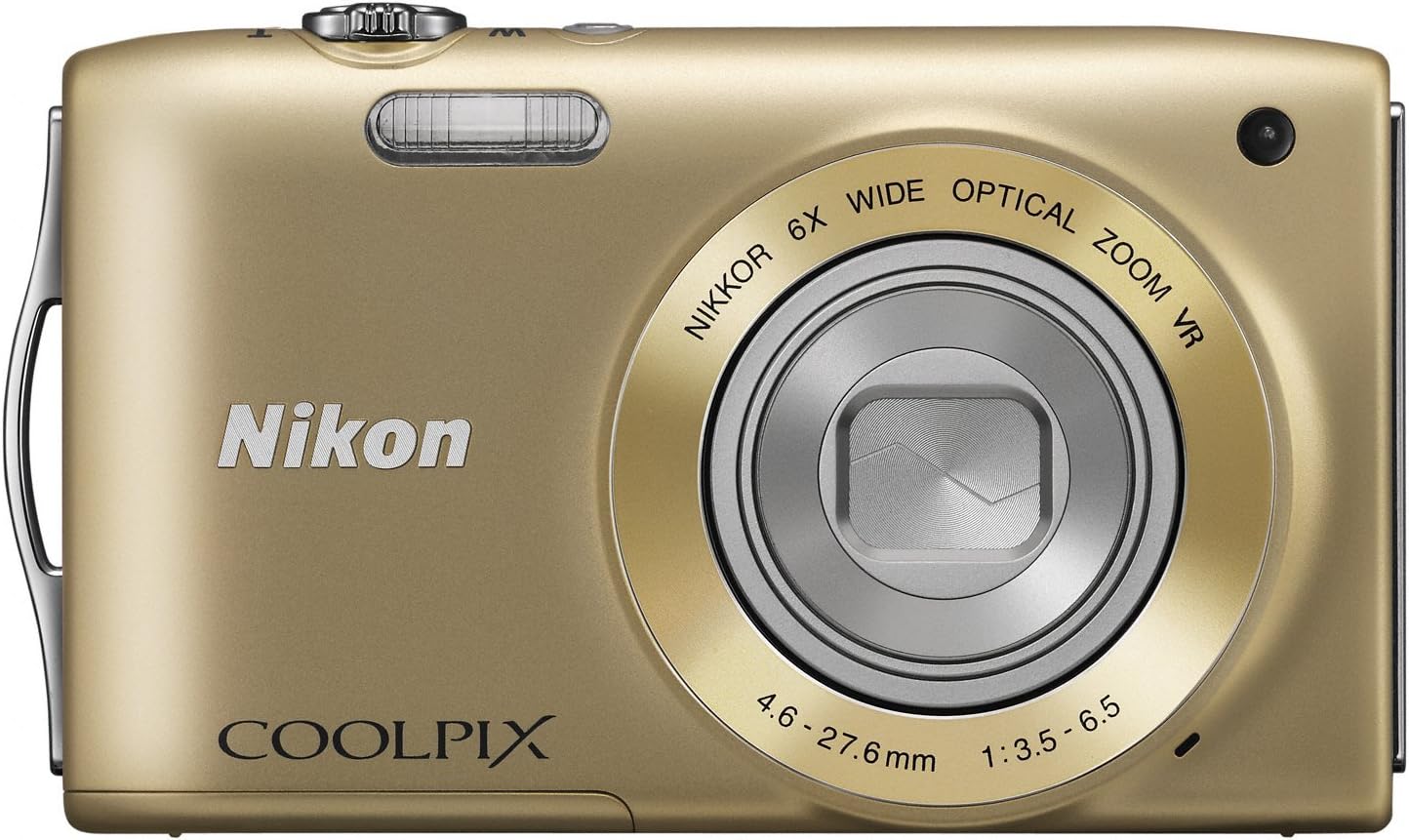 Nikon COOLPIX S3300 16 MP Digital Camera with 6X Zoom NIKKOR Glass Lens and 2.7-inch LCD (Gold)