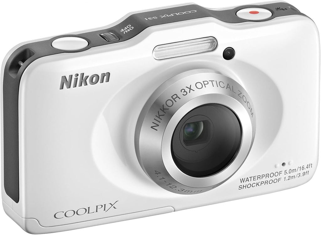 Nikon COOLPIX S31 10.1 MP Waterproof Digital Camera with 720p HD Video (White) (OLD MODEL)