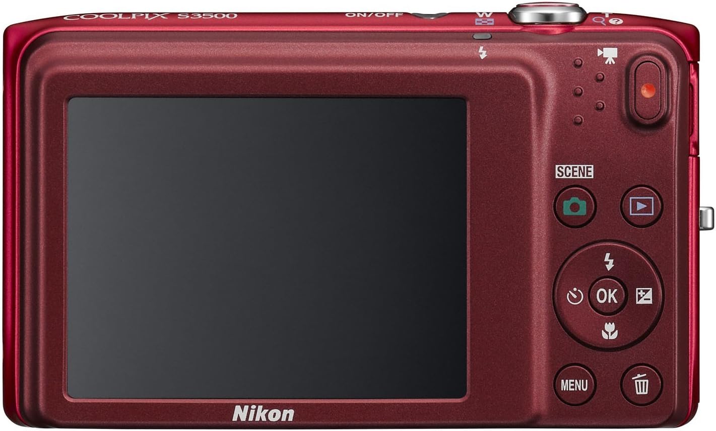 Nikon COOLPIX S3500 20.1 MP Digital Camera with 7x Zoom (Red) (OLD MODEL)