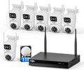 Hiseeu Wireless Security Cameras Outdoor, 5G & 2.4G WiFi Pro, Wireless Home Security Camera System, 6 Cam-Kit with Dual Lens, Auto Tracking, Color Night Vision, 1TB HDD No Subscription, Need Plug in