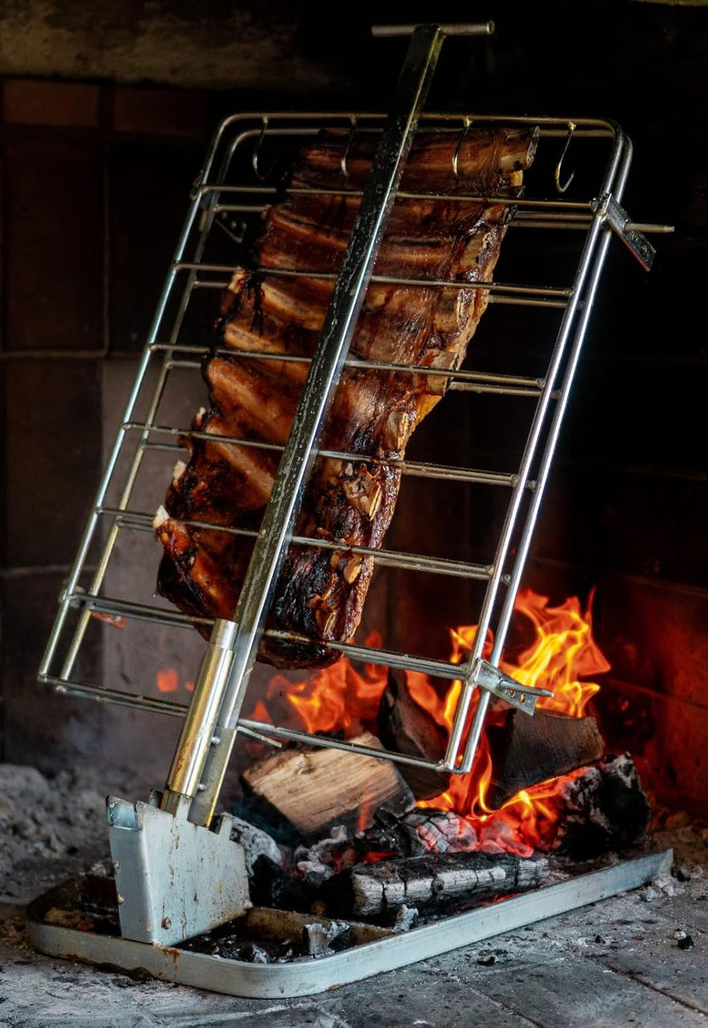 Argentine Asado Cross - Asador Criollo Estaca with Adjustable Base, Asado a la Cruz, BBQ Grill, Robust Design, Argentina grill outdoor, Includes Rotatable Cross, Durable Iron Construction
