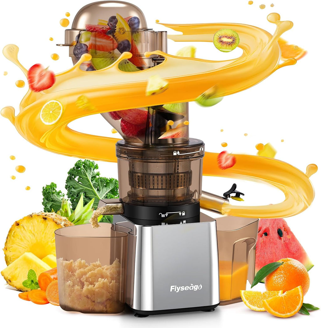 Commercial 300W Cold Press Juicer Machines - Dual Outlet for Juice & Pulp, High Yield, Masticating Juicers, Heavy Duty Stainless Steel, Quiet Motor, Easy Clean for Restaurants, Bars