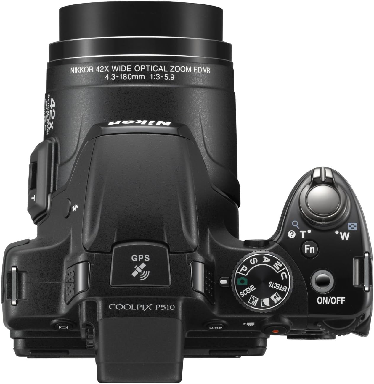 Nikon COOLPIX P510 16.1 MP CMOS Digital Camera with 42x Zoom NIKKOR ED Glass Lens and GPS Record Location (Black) (OLD MODEL)