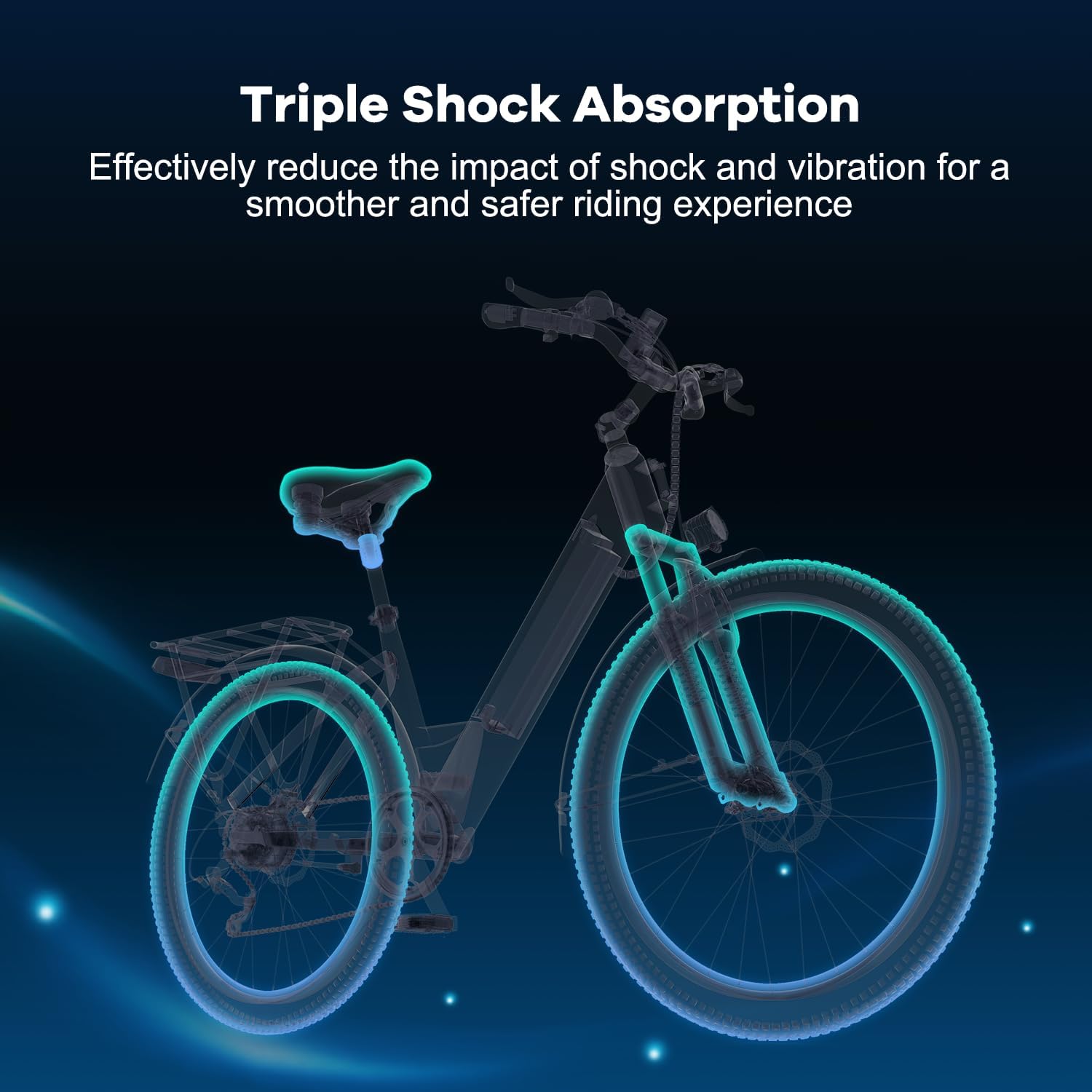 1000 Peak Electric Bike for Adults,up 80 Miles Removable Battery Ebike, 26' Electric E Bike with 7-Speed,Adult Electric Bicycles for Commute Beach Snow White Womens All Terrain