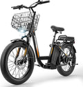 Caroma Peak 500W/800W/1200W Electric Scooter with Seat, 20' Fat Tire Electric Bike with 48V Removable Battery, Up to 30Miles & 20MPH, Adult Scooter for Commuting with Basket&Adjustable Seat