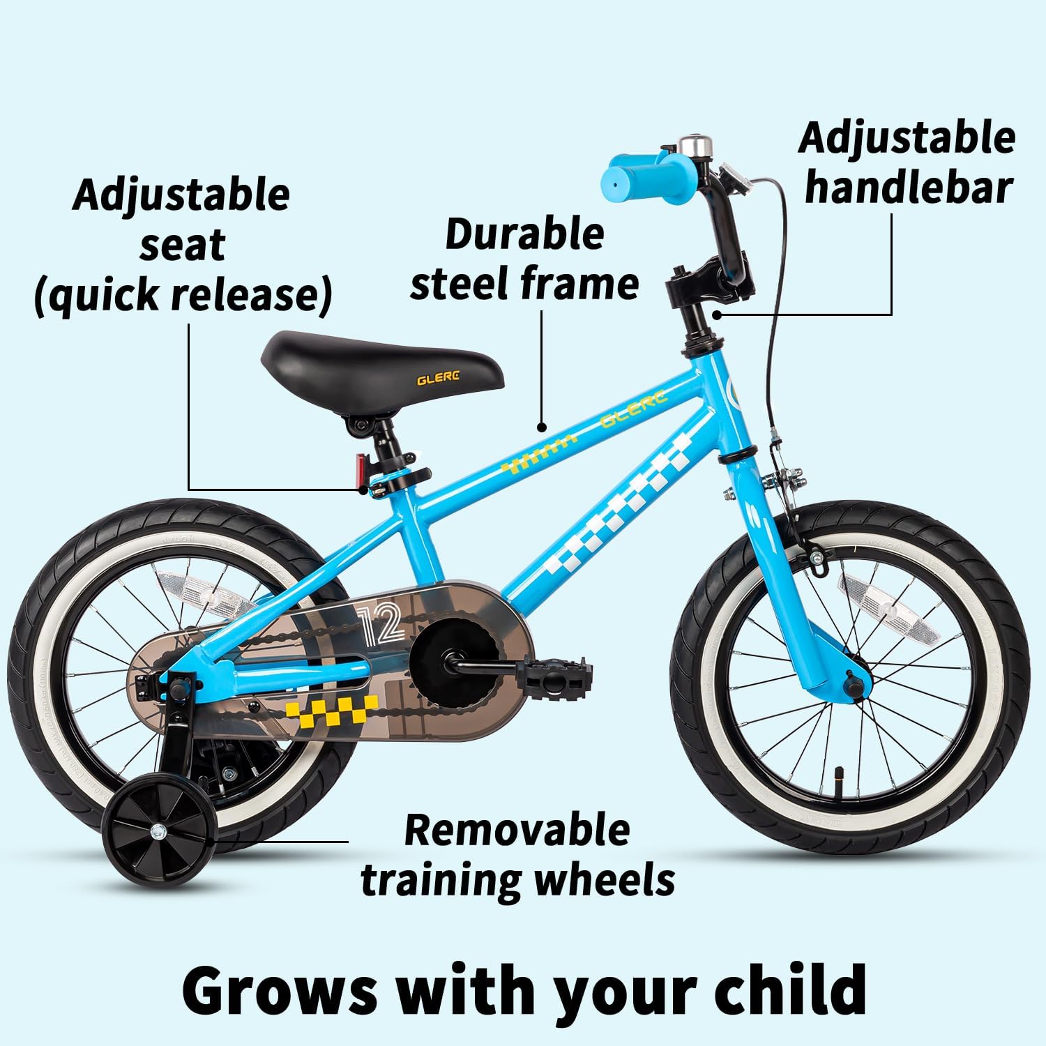 Glerc NuNu 12 14 16 Inch Kids Bike BMX Style for 2-8 Years Old Boys Girls, Toddler Bicycles with Training Wheels & Coaster Brake, Multiple Colors | Toddler Bicycles, Training Wheels, Coaster Brake, Toddler Bicycles, Training Wheels, Coaster Brake