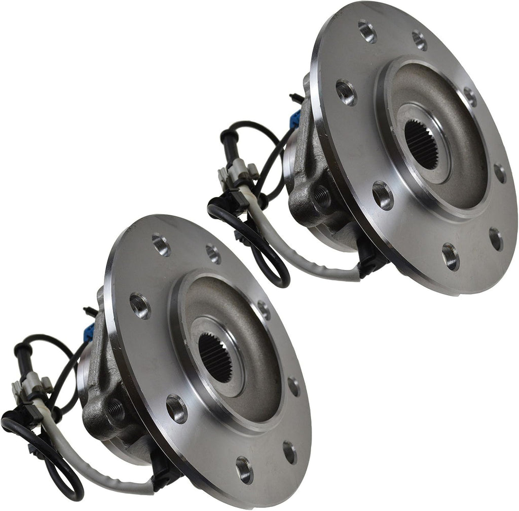 TRQ Front Driver and Passenger Side Wheel Bearing and Hub Assembly Set 2 Piece Compatible with 96-00 Chevrolet K2500 4WD with 8 Lug Wheels 96-00 K3500 4WD 96-99 GMC K1500 4WD with 8 Lug Wheels