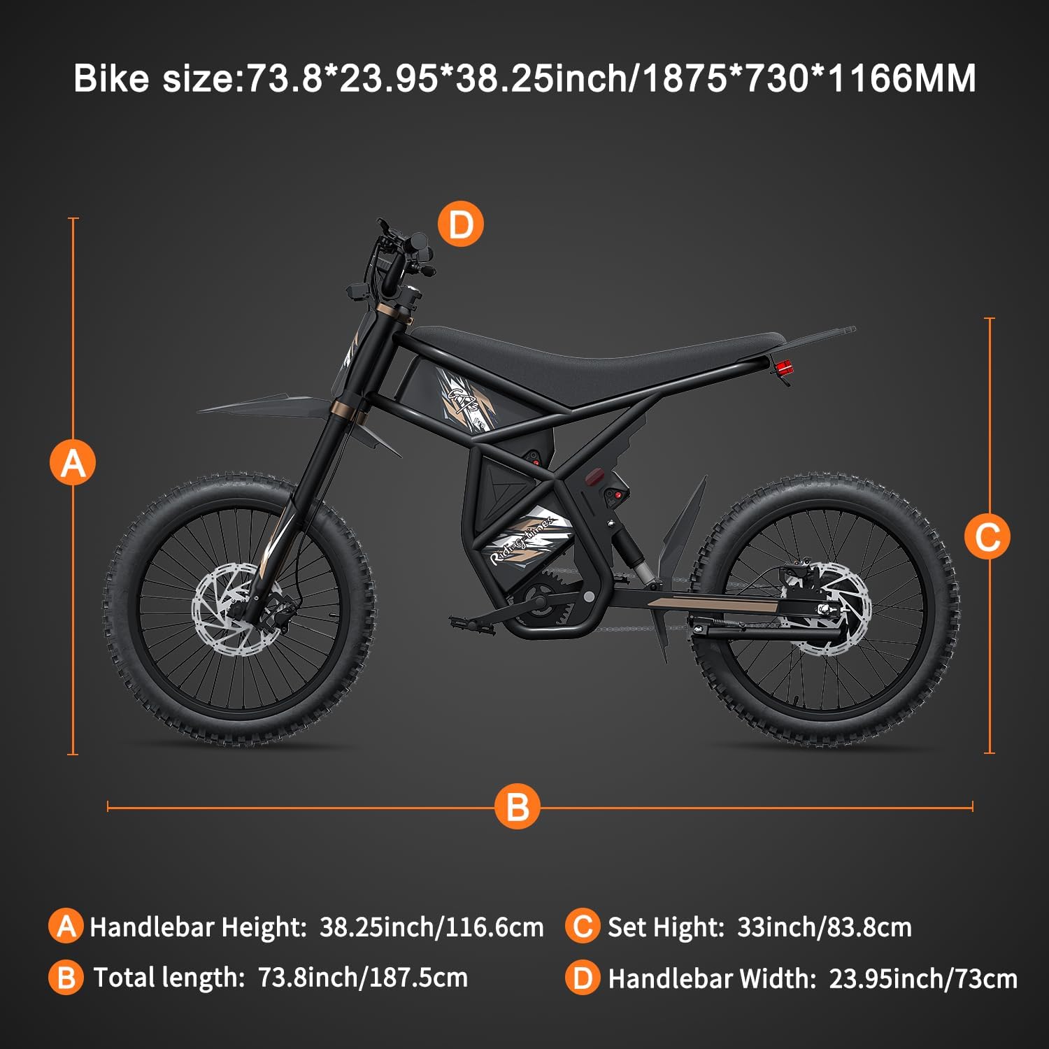 Bootime 3000W Electric Dirt Bike for Adults GT73Pro Electric Bike for Teens 50MPH Max Speed,Fast Charge(60V 36AH) Battery,85+Miles 25''*4.0 Fat Tire Ebike with Full Suspension Dual Hydraulic Brakes