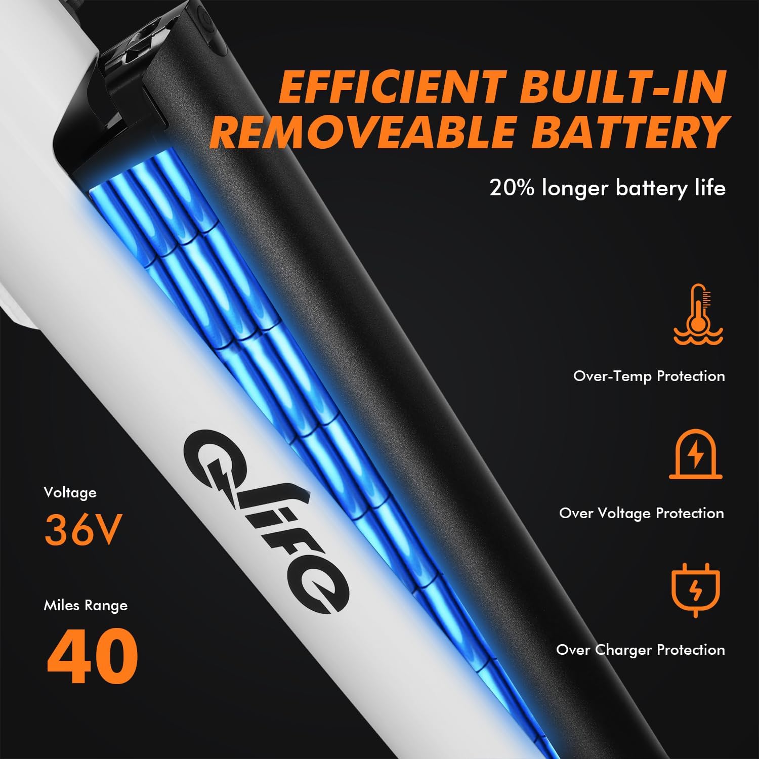 Qlife Cityone Electric Bike for Adults & Teens, Step-Through Commuter Ebike, 1000W Peak Motor, 55-Mile Range, 48V Removable Battery, 26-Inch City Tires, 7-Speed, Up to 25 MPH