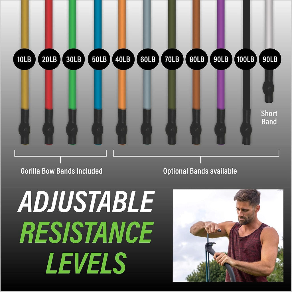Gorilla Bow Travel All-in-ONE Strength Training Equipment, Portable Home Gym System, 100 Plus Quality Workouts for Travel, Home Gym & Outdoor Includes Workout Guide and Videos