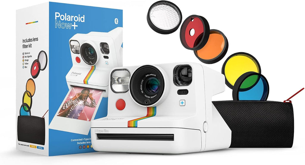 Polaroid Now+ Instant Film Camera Deluxe Bundle with Color Instant Film, B & W Film and Film Kit (4 Items)