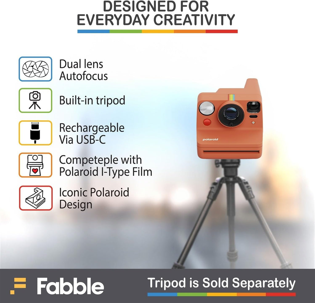 Polaroid Now+ Generation 3 I-Type Instant Film Camera (Coral) Bundle with Polaroid Color I-Type Film (8 Exposures), Hard Protective Case and USB-C 6 ft. Cable