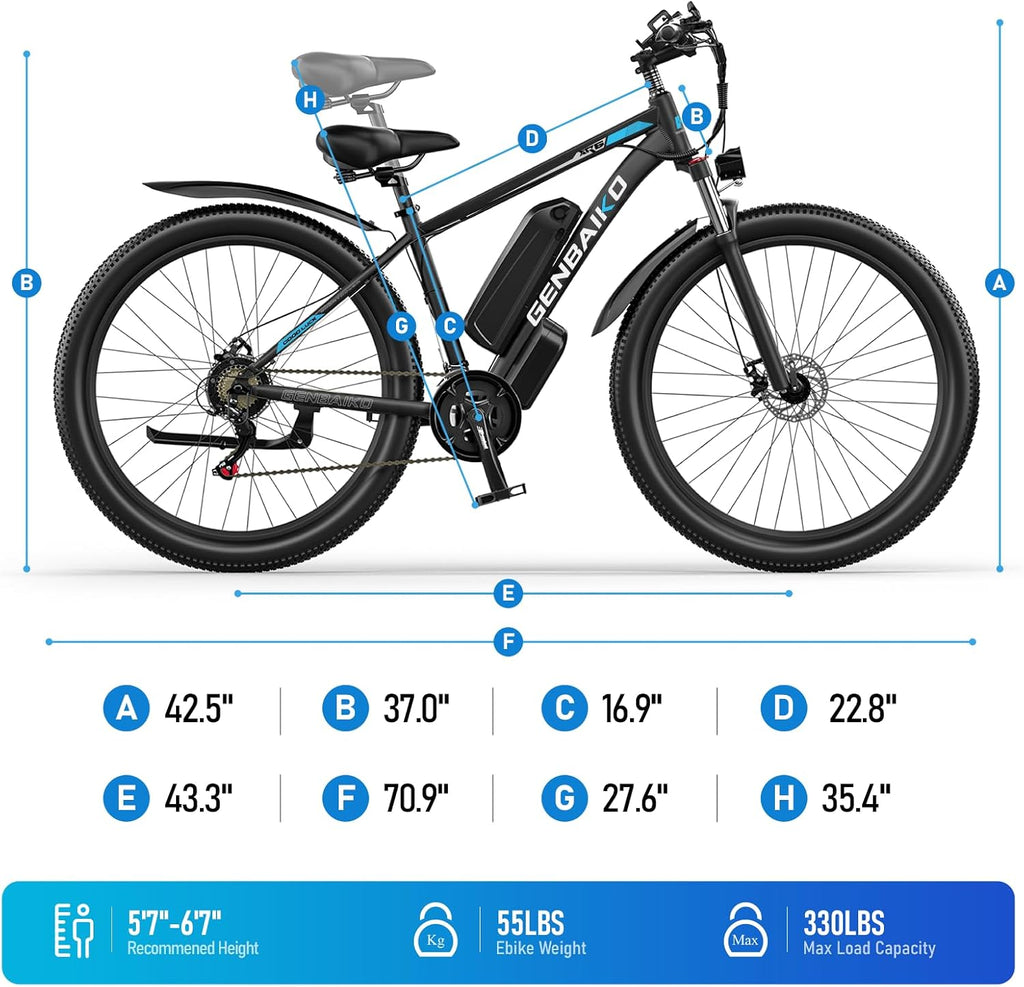 29' Electric Bike for Adults, Max 37MPH 2000W Peak 921.6WH Electric Mountain Bike, 80 Miles Ebike 21-Speed Gears, IP7 Waterproof E Bicycle E Bike for Commuter