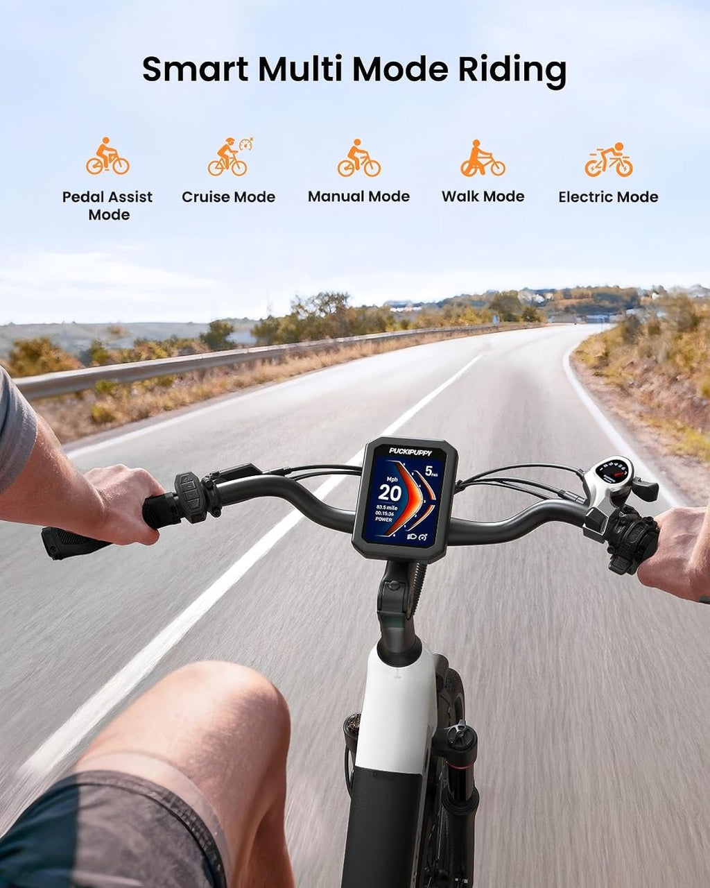 PUCKIPUPPY Parcel+Battery, Electric Bike for Adults 960W, 80Miles 28MPH Commuting Adult Electric Bicycles, 48V15AH Removable Battery Electric Mountain Bike, 7-Speed & LCD Display