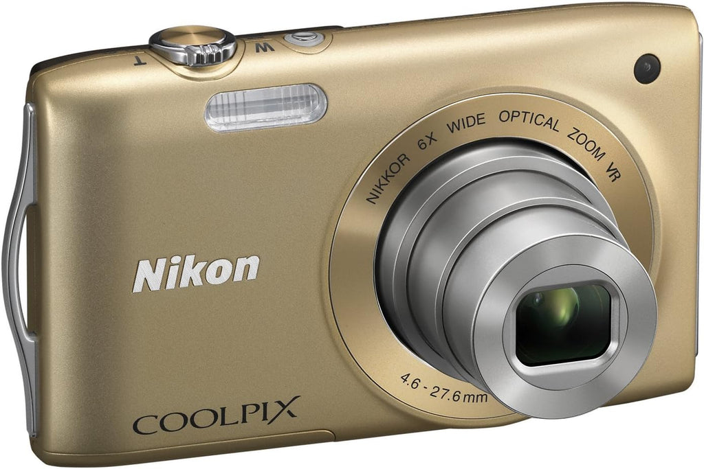 Nikon COOLPIX S3300 16 MP Digital Camera with 6X Zoom NIKKOR Glass Lens and 2.7-inch LCD (Gold)