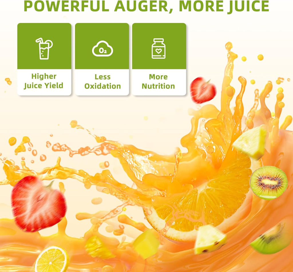 Commercial 300W Cold Press Juicer Machines - Dual Outlet for Juice & Pulp, High Yield, Masticating Juicers, Heavy Duty Stainless Steel, Quiet Motor, Easy Clean for Restaurants, Bars