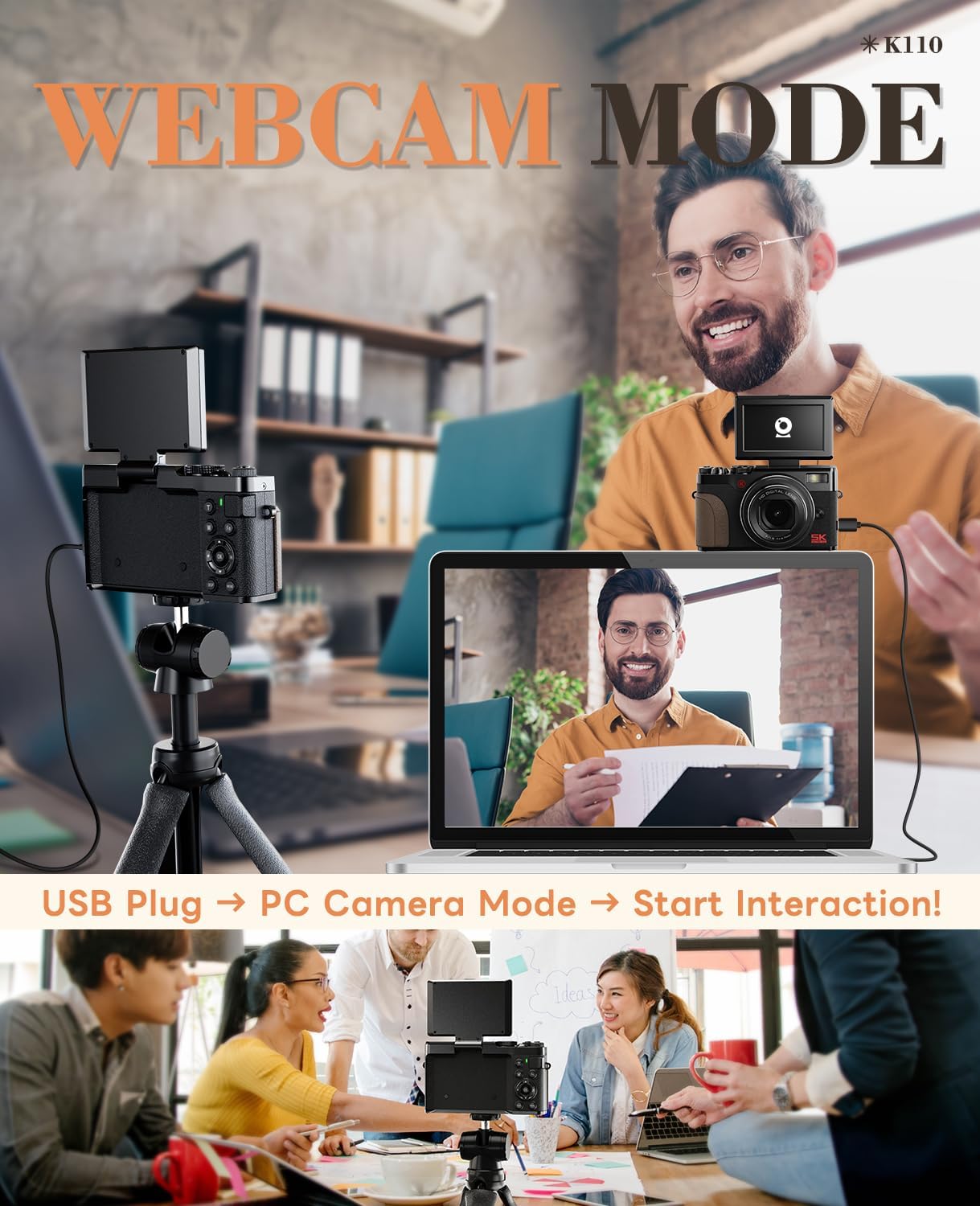 True 5K Digital Cameras for Photography 64MP - Autofocus 18X Zoom, with 3'' 180° Flip Screen, 64GB TF Card & 2 Batteries, Compact Travel Vlogging Camera for YouTube Beginners (Black)