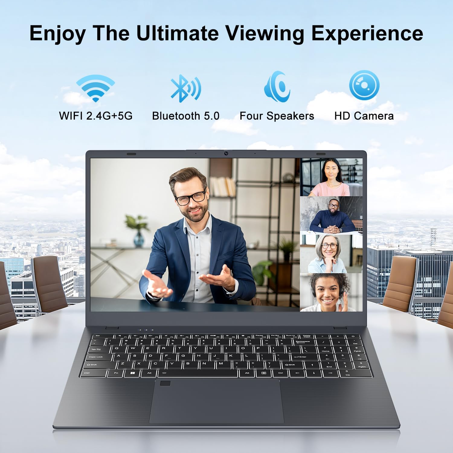BLUEING 15.6' Laptop Computer, 16GB RAM 512GB SSD (Up to 2TB), N5095 Processor (4-Core, Up to 2.9 GHz), Win11 Pro, 1080P FHD Display, Fingerprint, Backlit KB, Wi-Fi 5, BT5.0, HDMI, Type-C, Laptops