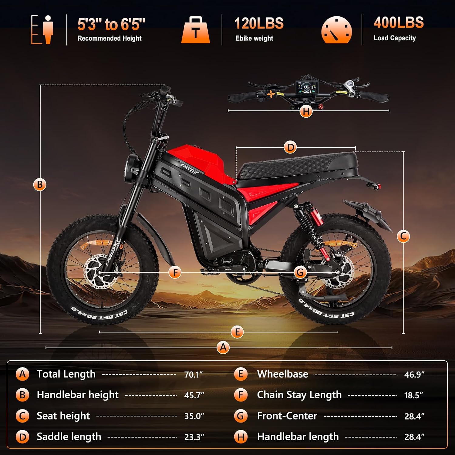 FREESKY 4000W Dual Motor Electric Dirt Bike for Adult,2880WH 60AH Battery Up to 40MPH & 200Mile Long Range Moped Ebike,20' Fat Tires All Terrain Mountain E bike,Full Suspension AWD Electric Motorcycle