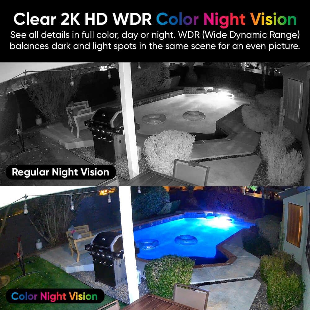 WYZE Duo Cam Pan 2 Pack, Indoor/Outdoor IP65 2K 360° Pan/Tilt Smart Home Security Camera with Color Night Vision, Compatible with Alexa & Google Assistant, White