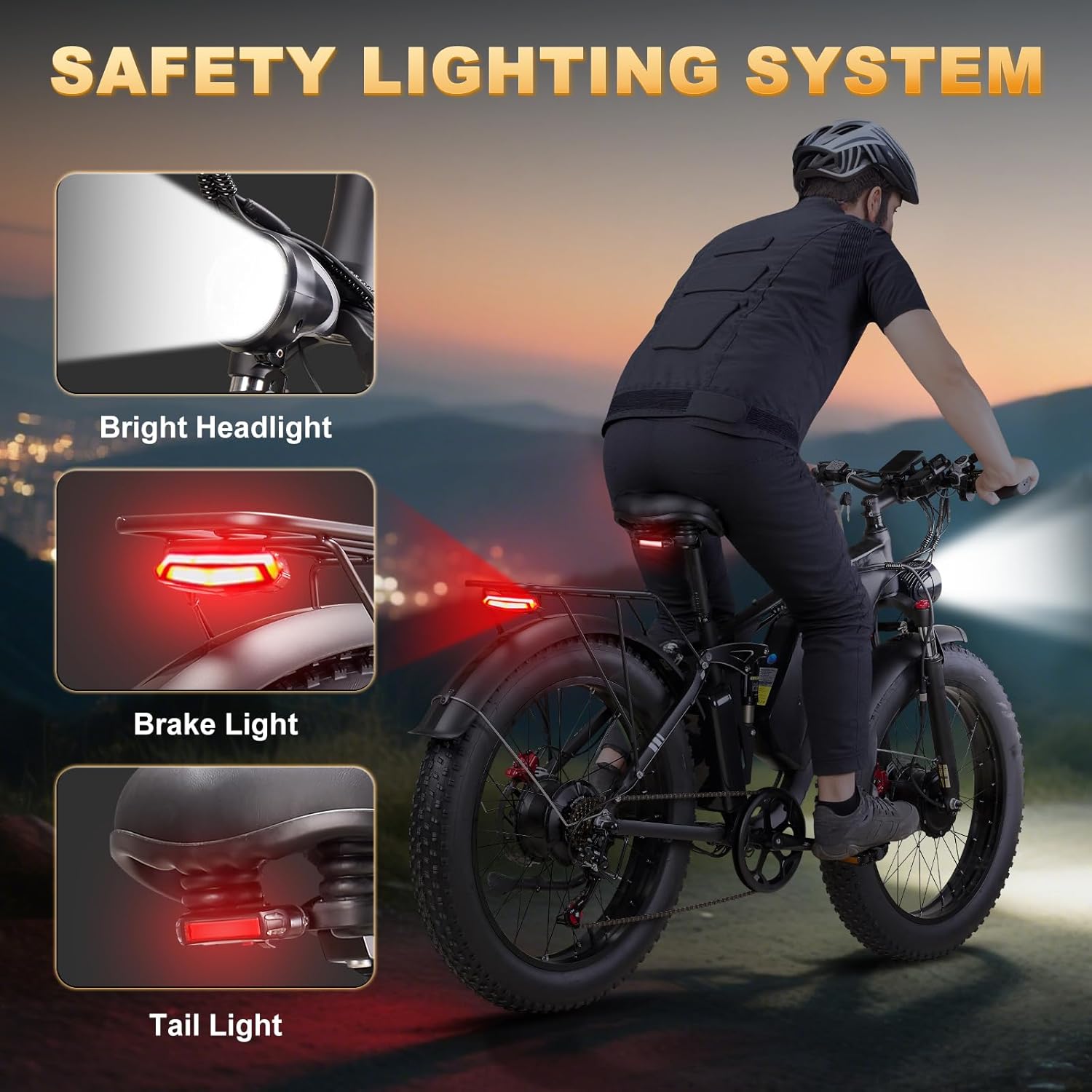 9000W Dual Motor Ebike,24' Fat Tire Electric Bike for Adults, 45MPH Fast 52V 34Ah Long Range, Dual Hydraulic Brakes Full Suspension, Snow/Mountain/Off-Road/Commute E-Bike
