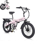 Folding Electric Bike for Adults, 20'×3.0 Fat Tire Electric Bicycle, 374.4Wh Battery Ebike, 20MPH Electric Cargo Bike with LCD Color Display & 6 Speed Gears (Fits for 5'0'+)