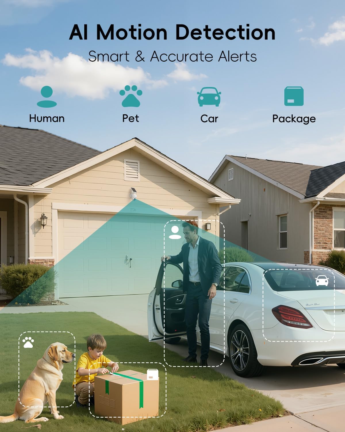 ZUMIMALL 2K Solar Security Cameras Wireless Outdoor 2-Pack, 360° PTZ Camera for Home Security with Color Night Vision, Flexible Mount, PIR Motion, 2-Way Talk, Free Cloud Storage, Work with Cloudedge