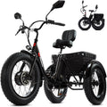 Geemax Electric Tricycle for Adults, 20' x 4.0 Fat Tire Electric Trike, Peak 500W 20MPH 36V 13Ah Lithium Battery UL Certified, Premium 80% Assembled Foldable 3 Wheel Electric Bicycle, Black