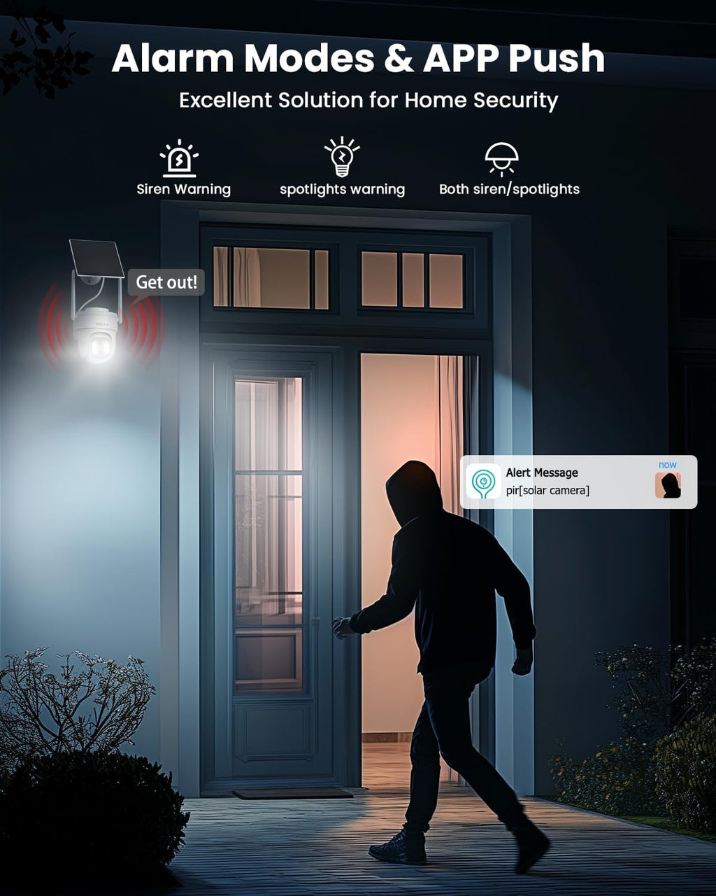 VIZIUUY Solar Security Cameras Wireless Outdoor 4 Pack, 3MP Security Cameras Wireless Outdoor, Pan Tilt 360°WiFi Camera with Color Night Vision/PIR Sensor/2-Way Audio/Alexa