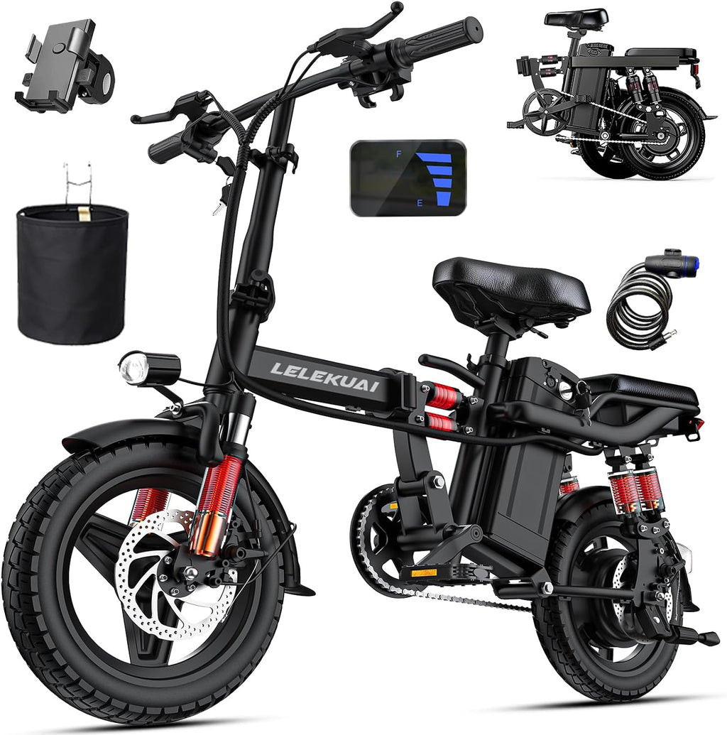 LELEKUAI Electric Bike for Adults, 1200W Peak Motor Commuter Ebike, 20-28MPH Speed, 32 Miles Range, Removable Waterproof Battery, Dual Disc Brakes Electric Bicycle, UL 2849 Certified